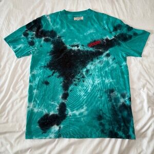 Guess Multicolour Tie Dye Graphic Tee - Y2K Retro Streetwear - Women's Medium